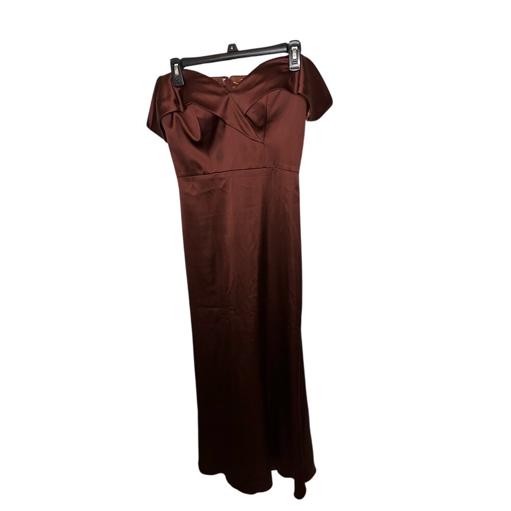 Elegant Brown Off-Shoulder‎ Dress